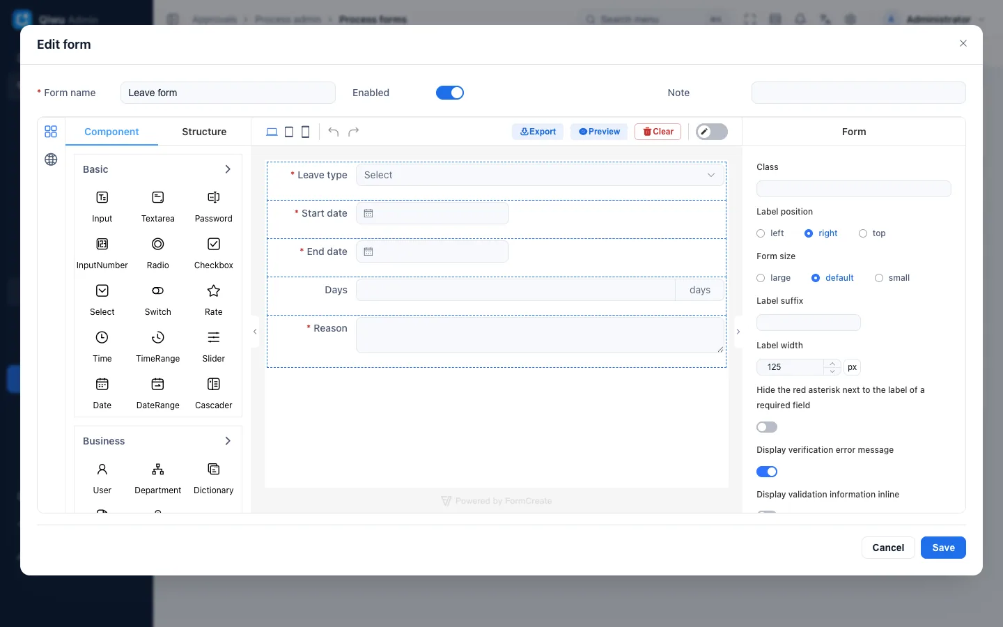 Form designer