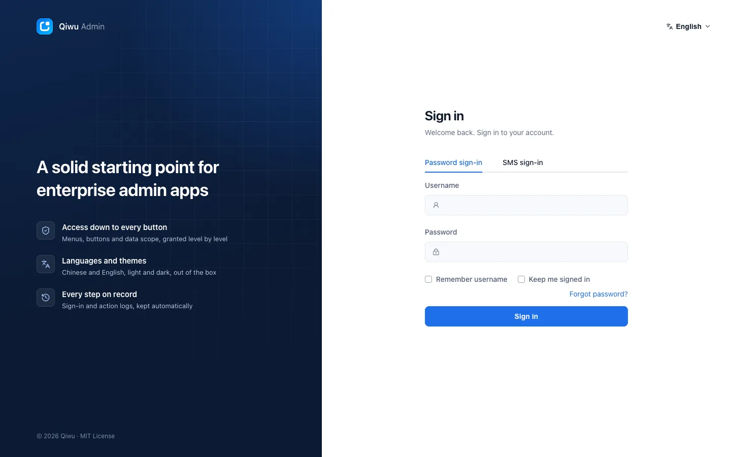 Sign-in page