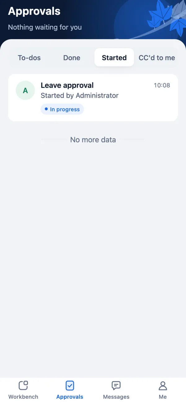 Mobile approval list