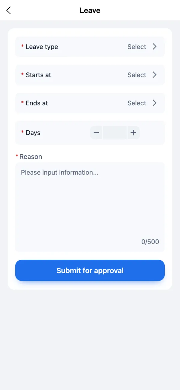 Dynamic form on mobile